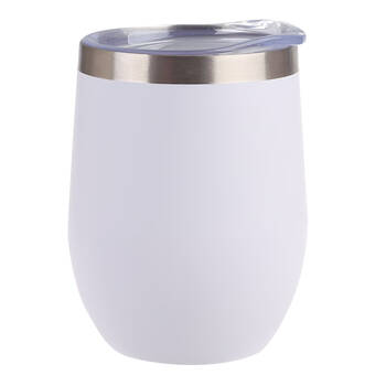 Oasis Stainless Steel Insulated Wine Tumbler Double Walled 330ml White Marble
