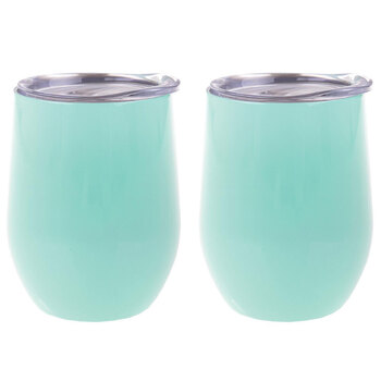 2PK Oasis 300ml Stainless Steel Double Wall Wine Tumbler - Spearmint