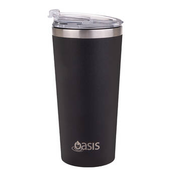 Oasis Stainless Steel Insulated Travel Mug Double Walled 480ml Matte Black