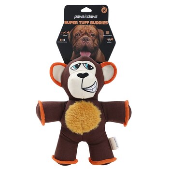 Paws & Claws Pet/Dog Toy Super Tuff Buddies 32x24cm Oxford Toy - Monkey