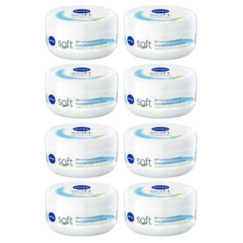 8x Nivea Soft Cream Jar Moistruriser 50ml Face & Body Skin Care