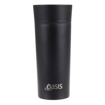 Oasis Stainless Steel Insulated Travel Mug Double Walled 360ml Black