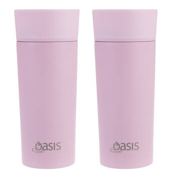2PK Oasis Stainless Steel Insulated Travel Mug Double Walled 360ml Carnation
