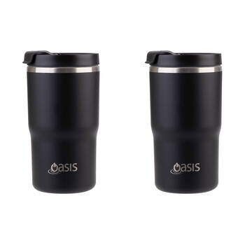 2PK Oasis Ceramic Lined Stainless Steel Insulated Travel Mug 480ml Black