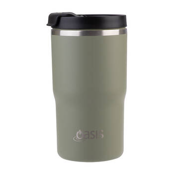 Oasis Ceramic Lined Stainless Steel Insulated Travel Mug 480ml Olive Green