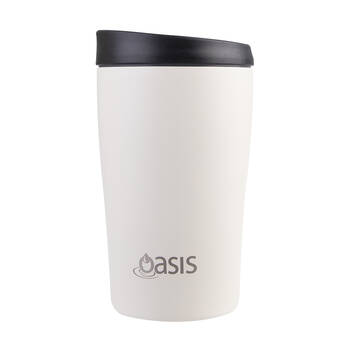 Oasis Stainless Steel Insulated Travel Cup Double Walled 380ml Alabaster