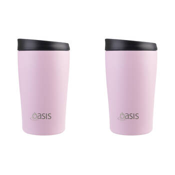 2PK Oasis Stainless Steel Insulated Travel Cup Double Walled 380ml Carnation