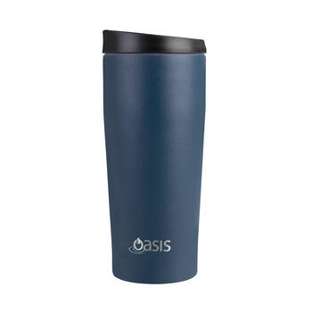 Oasis Stainless Steel Insulated Travel Mug Double Walled 600ml Navy