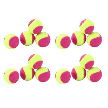 16PK Paws & Claws Mini Felt Catnip Tennis Ball Pink 4cm