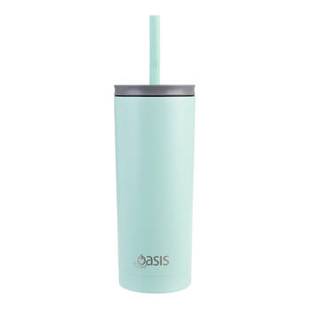 Oasis Super Sipper Stainless Steel Insulated Tumbler w/ Straw 600ml Mint