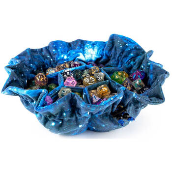 Fanroll by Metallic Velvet Compartment RPG Dice Bag w/ Pockets - Galaxy