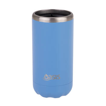 Oasis Stainless Steel Insulated Cooler Can Double Walled 330ml Calypso Blue