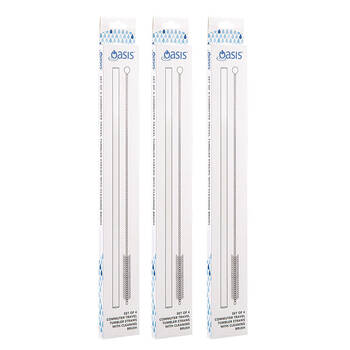 3x 4pc Oasis Tritan Commuter Travel Tumbler Straw Set w/ Cleaning Brush