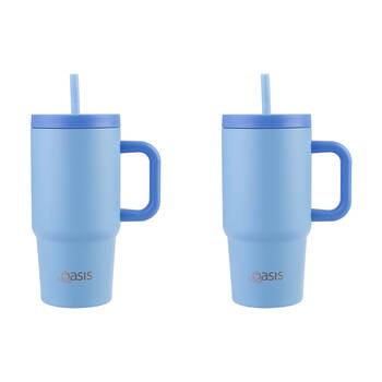 2PK Oasis Stainless Steel Insulated Jnr Commuter Travel Tumbler 700ml Blue