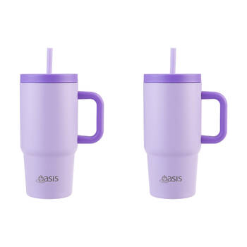 2PK Oasis Stainless Steel Insulated Jnr Commuter Travel Tumbler 700ml Lilac