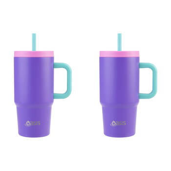 2PK Oasis Stainless Steel Insulated Jnr Commuter Travel Tumbler 700ml Mermaid Purple