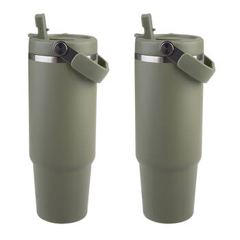 2PK Oasis Stainless Steel Double Wall Voyager Carry Tumbler 900ml Olive Green