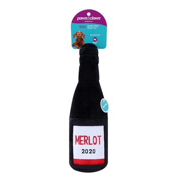 Paws & Claws 31x10cm Bottle Shop Plush - Merlot