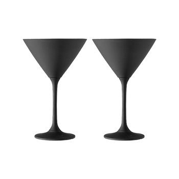 2pc Tempa Aurora Matte Black Martini Glass