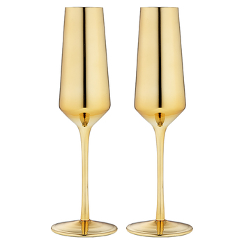 2pc Tempa Aurora Gold Champagne Glass