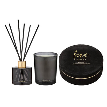 2pc Tempa Luna Midnight Candle & Diffuser Set