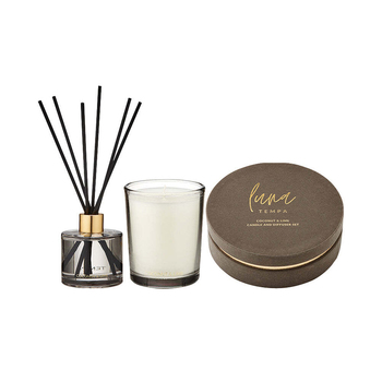 Tempa Luna Coconut & Lime Candle Diffuser Gift Set