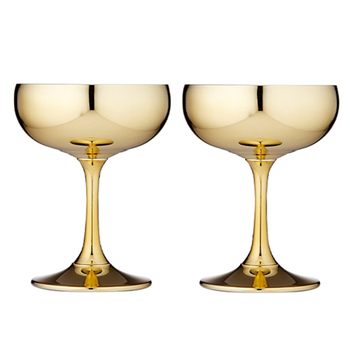 2pc Tempa Aurora Gold Coupe Glasses 220ml