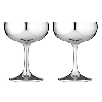 2PK Aurora 300ml Coupe Glasses Cocktail Cup - Silver
