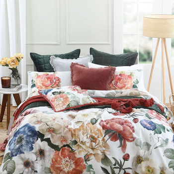 MM Linen Blooming Super King Bed Quilt Cover Set 270x240cm