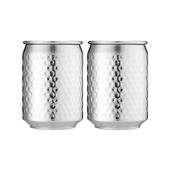 2pc Tempa Spencer Hammered Silver Tumbler