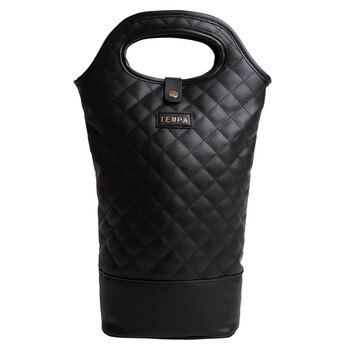 Tempa Quilted Black Insulated Double Wine Bag