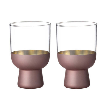 2pc Tempa Aria Rose Glass Highball Tumbler