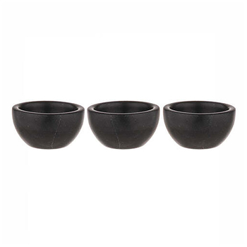 3pc Tempa Emerson Black Mini Pinch Bowls Marble