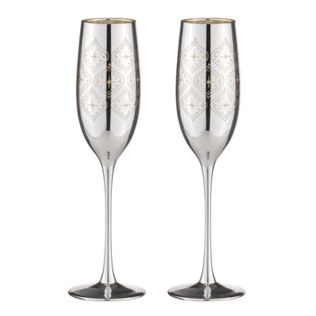 2PK Estelle 240ml Champagne Glass Drinkware - Silver