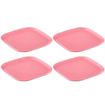 4PK Delilah Melamine 22cm Picnic Snack Plate - Pink