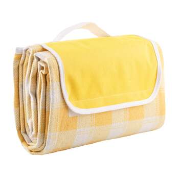 Delilah Gingham 150cm Foldable Picnic Blanket - Yellow