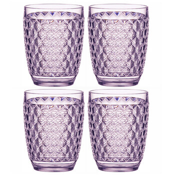 4PK Tate Geometric 350ml Acrylic Tumbler Drinking Water/Juice Cup Set - Lilac