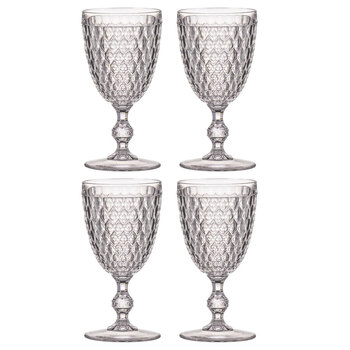 4PK Tate Geometric 350ml Acrylic Wine Glass Drinking Cup - Clear