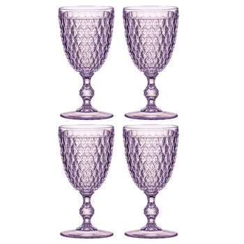 4PK Tate Geometric 350ml Acrylic Wine Glass Drinking Cup - Lilac