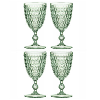4PK Tate Geometric 350ml Acrylic Wine Glass Drinking Cup - Forest