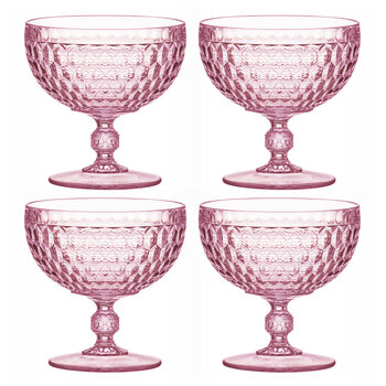 4PK Tate Round 450ml/12cm Acrylic Dessert Bowl Serving Dish - Strawberry