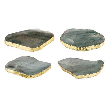 4PK Allira 10cm Agate Coaster Set Tableware - Green