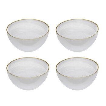 4PK Ismay 750ml Glass Soup/Rice Bowl Dinnerware - White