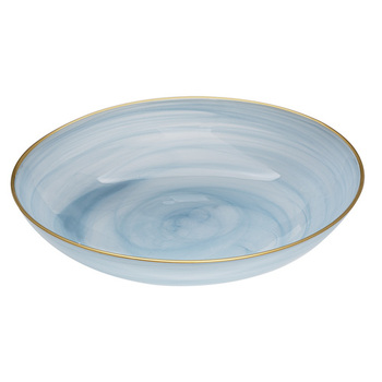 Ismay Round 2.25L Salad Glass Bowl Serving Dish - Blue