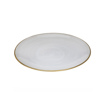 Ismay Round 21cm Glass Plate Food Dish Serving Tableware - White