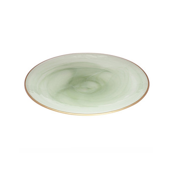 Ismay Round 21cm Glass Plate Food Dish Serving Tableware - Green