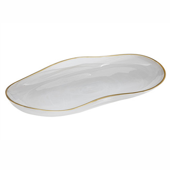 Ismay Large 35cm Glass Oblong Platter Dinnerware - White