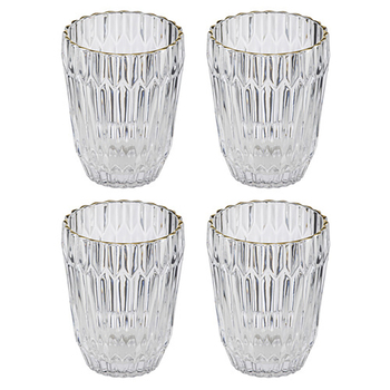 4PK Amara 250ml Lowball Glass Tumbler Drink Cup - Clear