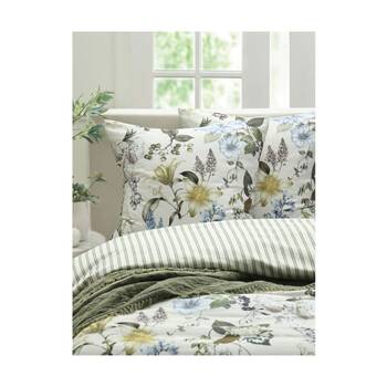 2PK MM Linen Sanctuary Blue Botanical Floral Print European Pillowcase 65x65cm
