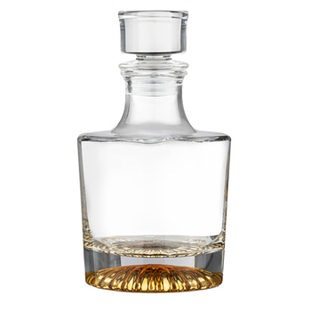 Enzo Crystal Gold 600ml Whisky Decanter Bottle - Clear